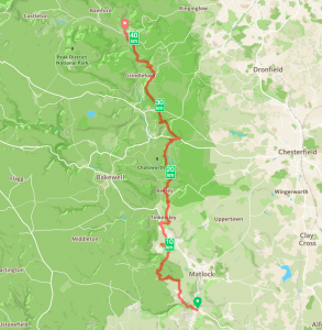 Cromford to Hathersage Runkeeper Map Aug 2015