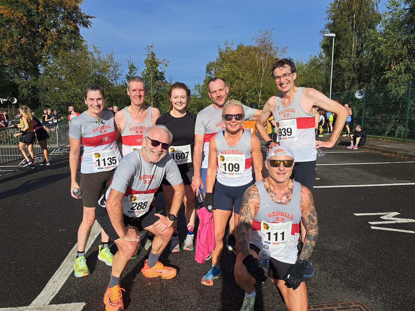 Redhill Road Runners at the end of the half marathon
